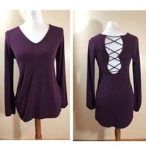 Express purple long sleeve blouse
